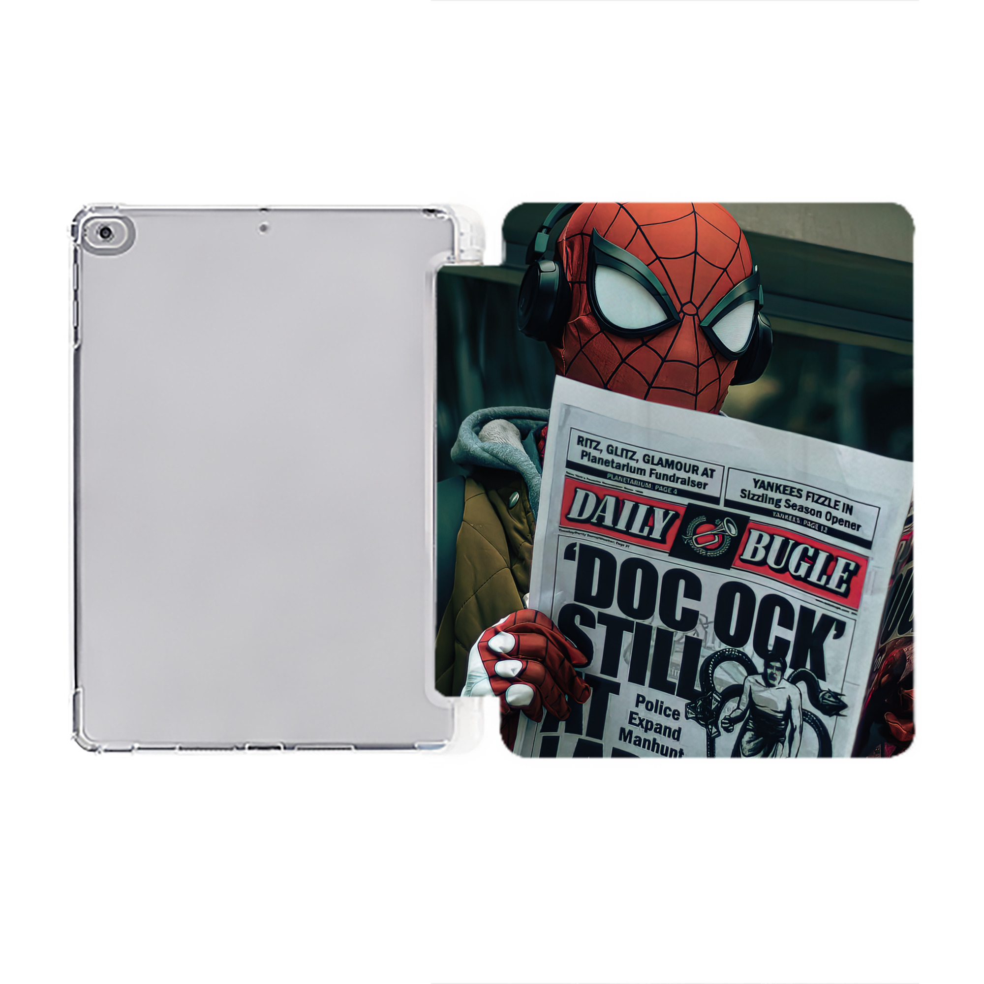 （画像用） Spider Man スパイダーマン IPad ケース ペン収納付き 三つ折りスタンド PUレザー×シリコン 対応機種9.5/10.5/10.9インチ
